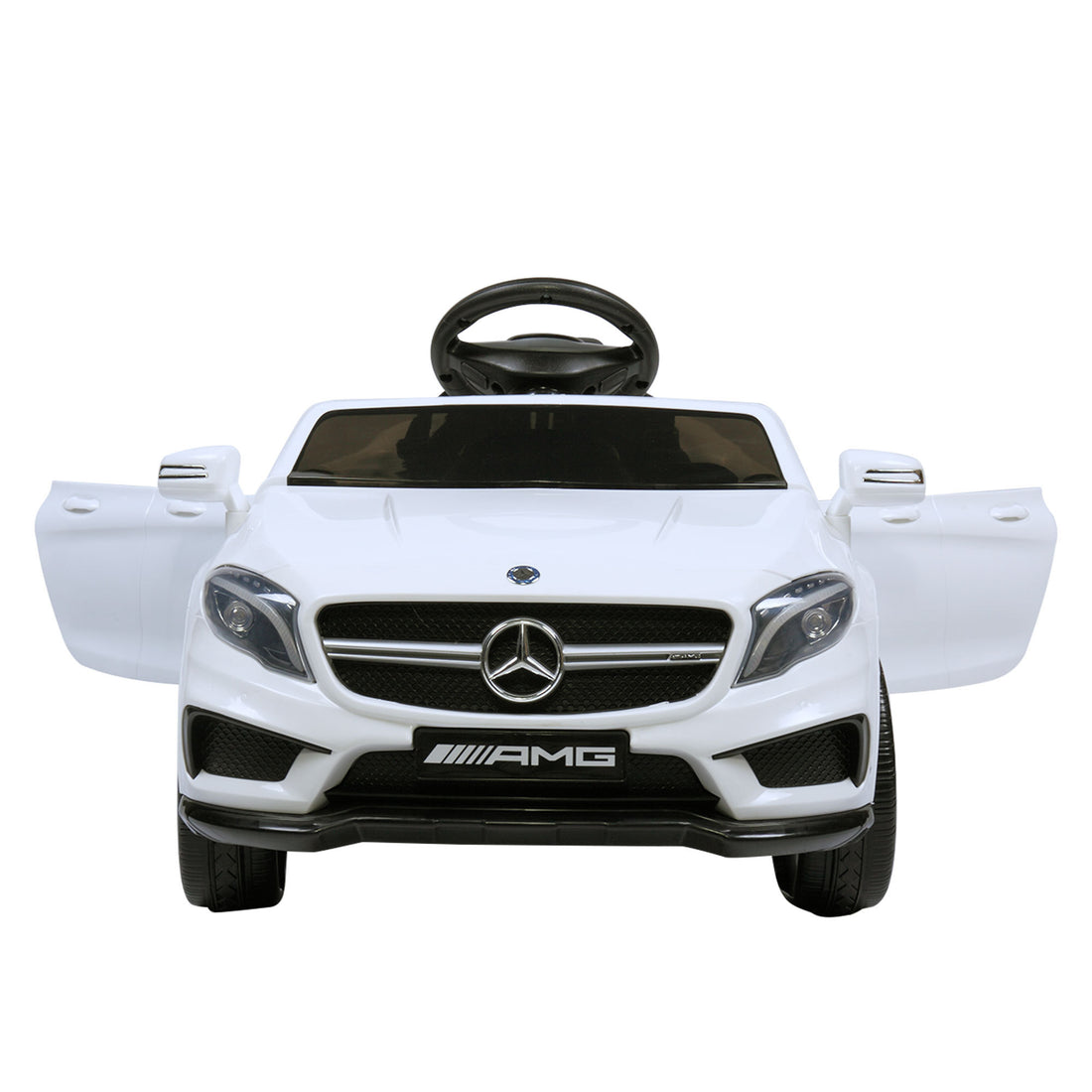 6V Mercedes Benz Amg Electric Vehicle, Kid Ride On Car With Parental Remote Control, Mp3 Player Headlights Opening Doors, For Children 3 8, White White Polypropylene