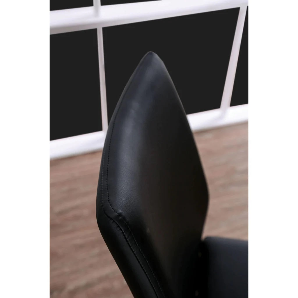 Set Of 2 Paddedside Chairs In Black And Chrome Finish Solid Black Dining Room Dining Chairs Metal