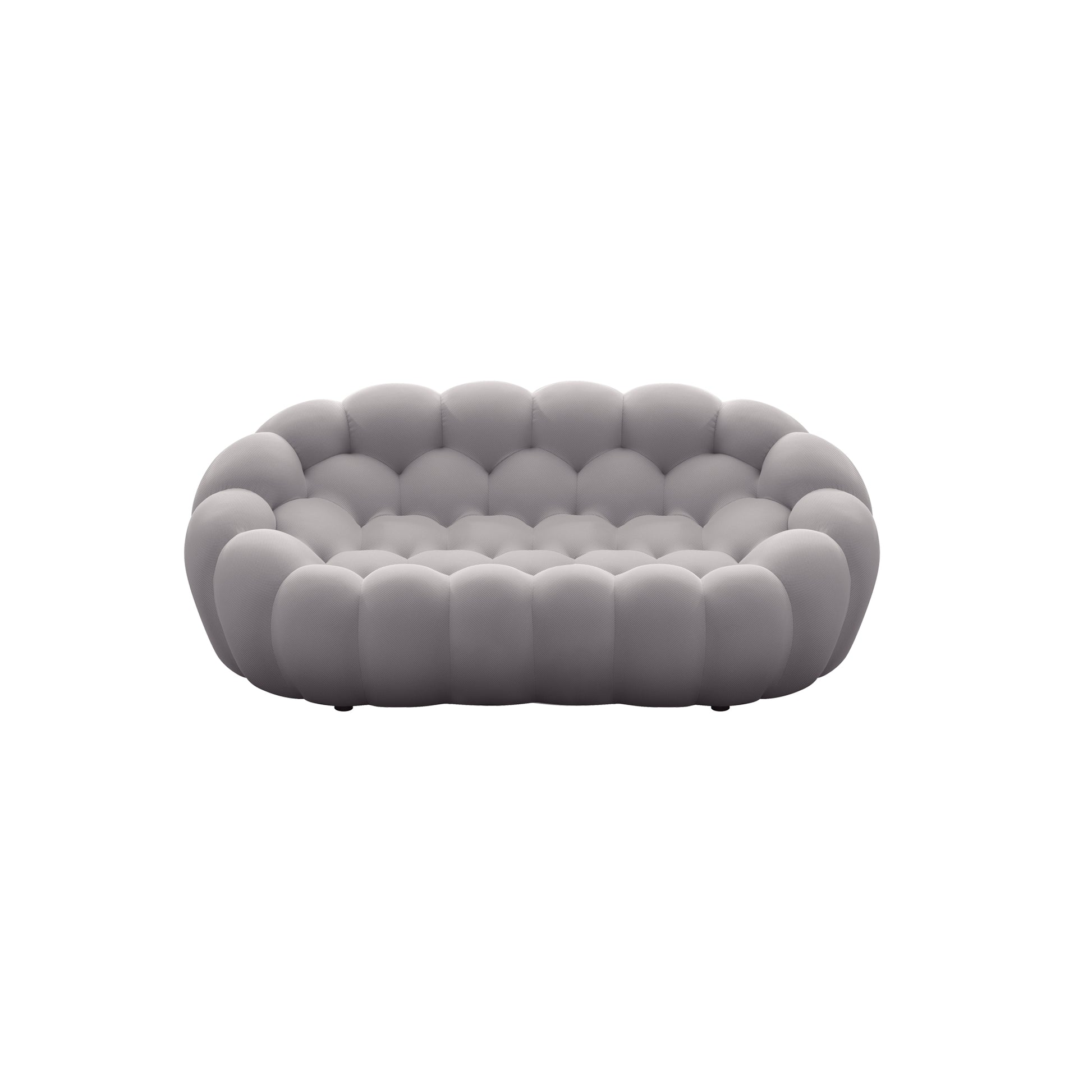 74.8'' Modern Bubble Floor Couch For Living Room,Gray Gray Foam Fabric 2 Seat