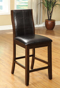 Transitional Dining Room Counter Height Chairs Set Of 2Pc High Chairs Only Brown Cherry Unique Curved Back Espressopadded Seat Brown Brown Dining Room Contemporary,Modern Dining Chairs Solid Back Solid Wood