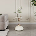 Luxury Design Iron End Table, Minimalist Round Side Table For Small Space White Iron