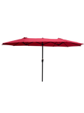 15Ftx9Ftdouble Sided Patio Umbrella Outdoor Market Table Garden Extra Large Waterproof Twin Umbrellas With Crank And Wind Vents For Garden Deck Backyard Pool Shade Outside Deck Swimming Pool Red Metal