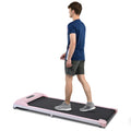 2 In 1 Under Desk Electric Treadmill 2.5Hp, Remote Control, Display, Walking Jogging Running Machine Fitness Equipment For Home Gym Office Pink Metal