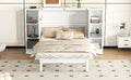 Queen Size Murphy Bed With Shelves, Drawers And Usb Ports,White White Mdf Lvl
