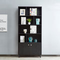 Bookcase, Bookshelf With Doors, Black Old Sku:Am180710 B Black Closed Back Wood With Doors Mdf