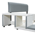 Full Size Upholstered Platform Bed With Storage Nightstand And Guardrail, Gray Box Spring Not Required Full Gray Wood Bedroom Upholstered