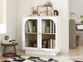 Storage Cabinet With Acrylic Door For Living Room, Dining Room, Study White Particle Board