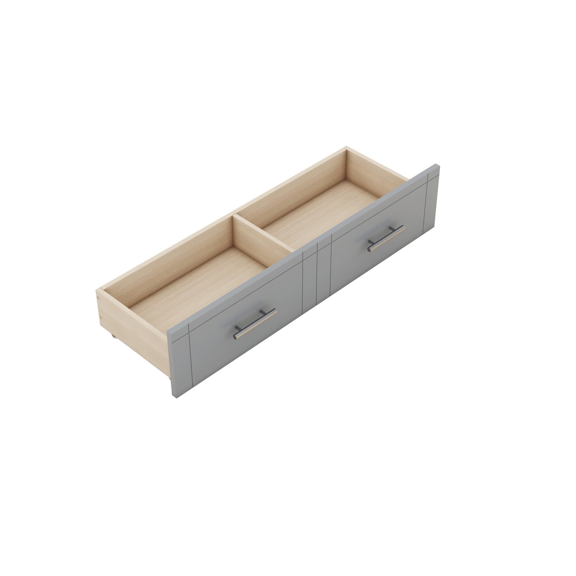 Queen Size Murphy Bed With Shelves, Drawers And Usb Ports,Gray Gray Mdf Lvl