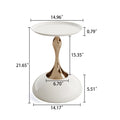 Luxury Design Iron End Table, Minimalist Round Side Table For Small Space White Iron