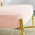 Teddy Velvet Material Cushioned Rocking Chair, Unique Rocking Chair, Cushioned Seat, Pink Backrest Rocking Chair, And Golden Metal Legs. Comfortable Side Chairs In The Living Room, Bedroom, And Office Pink Velvet