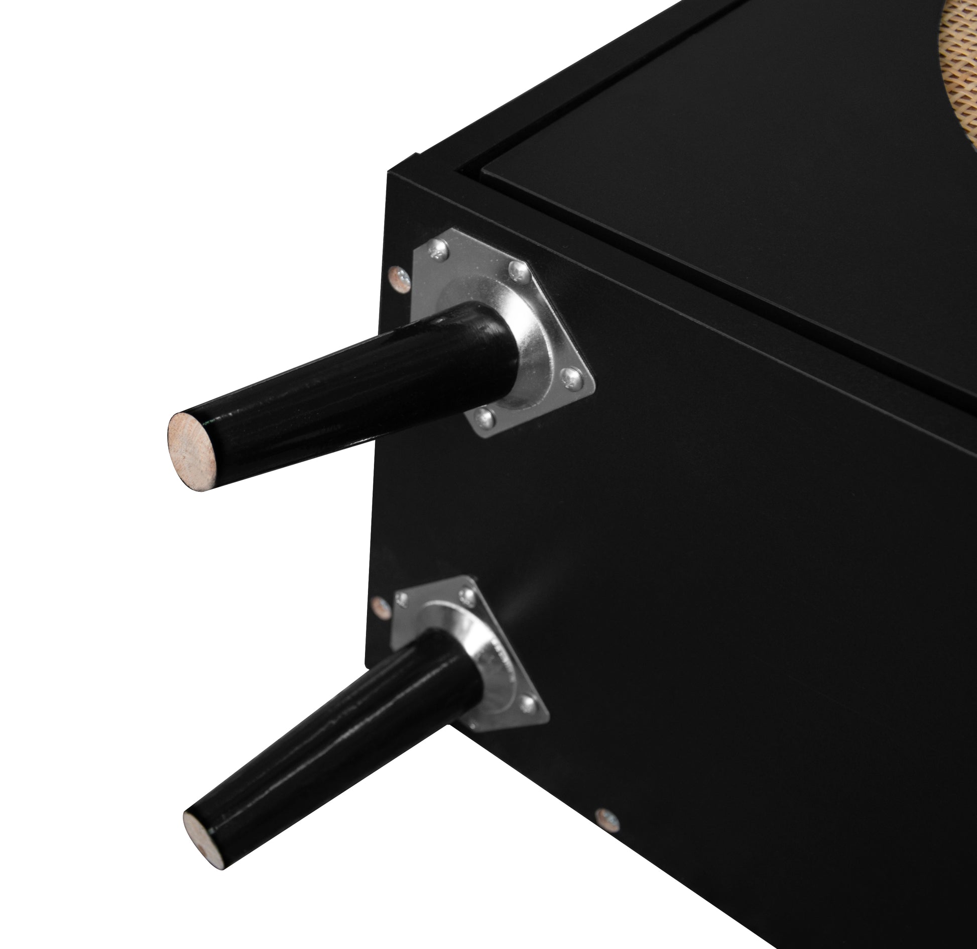 Rattan, Allen 2 Door 1 Drawer Cabinet, Shoe Rack, Double Layer, Suitable For Entrance Black Particle Board