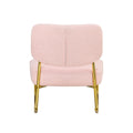 Teddy Velvet Material Cushioned Rocking Chair, Unique Rocking Chair, Cushioned Seat, Pink Backrest Rocking Chair, And Golden Metal Legs. Comfortable Side Chairs In The Living Room, Bedroom, And Office Pink Velvet