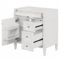 30'' Bathroom Vanity Without Top Sink, Modern Bathroom Storage Cabinet With 2 Drawers And A Tip Out Drawer Not Include Basin 3 White 1 2 Adjustable Shelves Bathroom Freestanding Solid Wood Mdf Painted