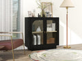 Storage Cabinet With Acrylic Door For Living Room, Dining Room, Study Black Particle Board