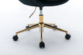 046 Mesh Fabric Home Office 360 Swivel Chair Adjustable Height With Gold Metal Base,Black Solid Black Office Sponge Wipe Clean Modern Office Chairs Tufted Back Foam Adjustable Height Fabric Mesh