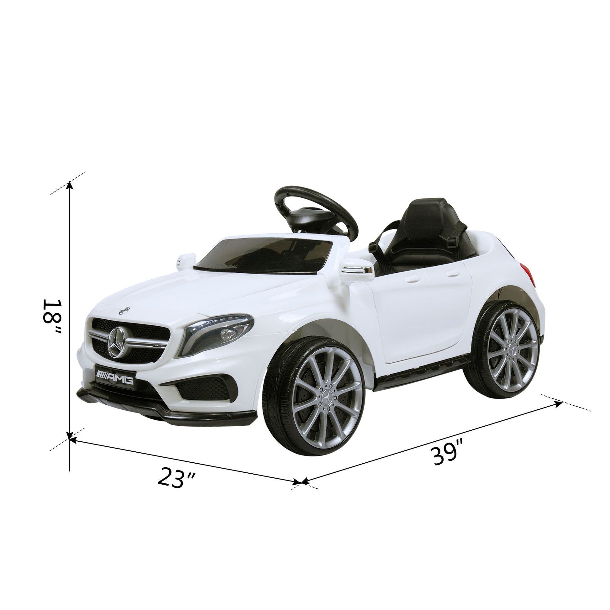 6V Mercedes Benz Amg Electric Vehicle, Kid Ride On Car With Parental Remote Control, Mp3 Player Headlights Opening Doors, For Children 3 8, White White Polypropylene