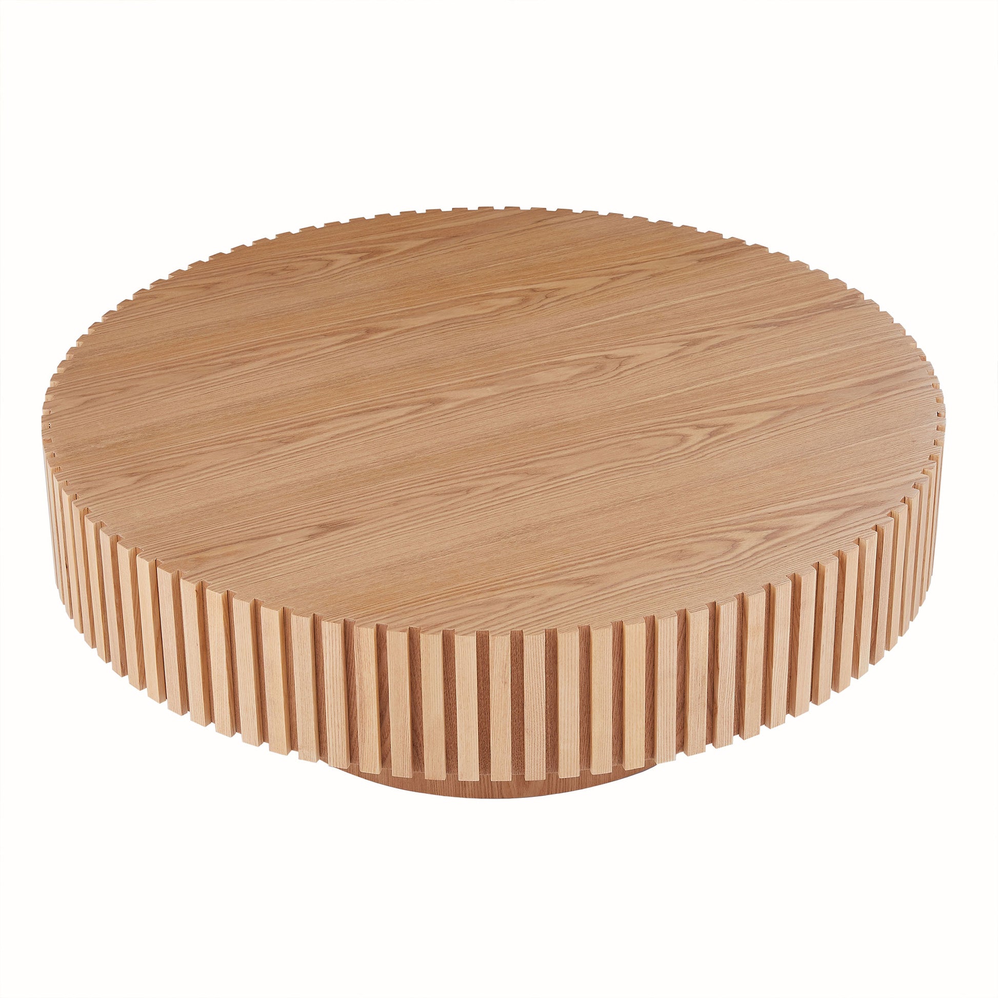 Natural Wood Coffee Table 39.37 Mdf Coffee Table Modern Handcraft Drum Coffee Table Circle Coffee Table For Living Room,Ash Natural Ash Primary Living Space Modern Mdf