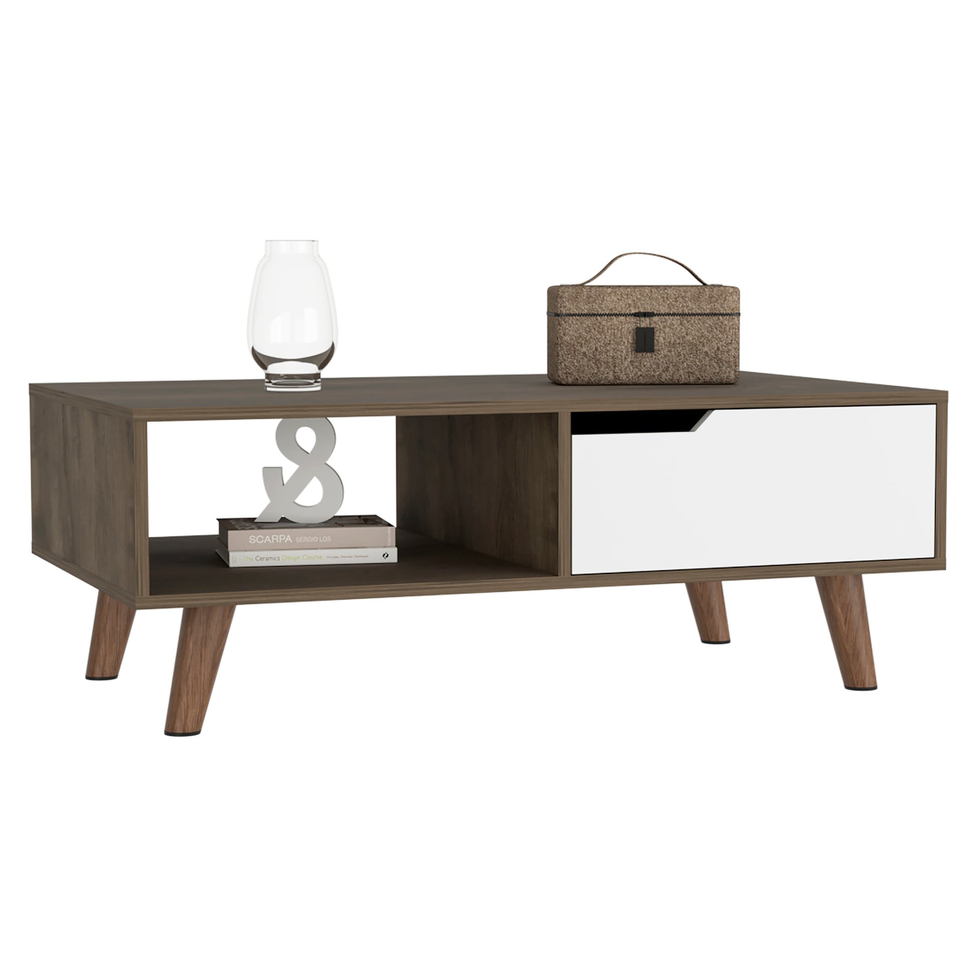 Hamburg Coffee Table 2.0One Open Shelf, One Drawer Multicolor Mdf Engineered Wood