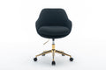 046 Mesh Fabric Home Office 360 Swivel Chair Adjustable Height With Gold Metal Base,Black Solid Black Office Sponge Wipe Clean Modern Office Chairs Tufted Back Foam Adjustable Height Fabric Mesh