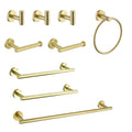 9 Piece Stainless Steel Bathroom Towel Rack Set Wall Mount Brushed Gold Stainless Steel