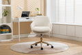 046 Mesh Fabric Home Office 360 Swivel Chair Adjustable Height With Gold Metal Base,Beige Solid Beige Office Sponge Wipe Clean Modern Office Chairs Tufted Back Foam Adjustable Height Fabric Mesh