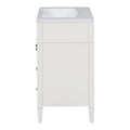 30'' Bathroom Vanity With Top Sink, Modern Bathroom Storage Cabinet With 2 Drawers And A Tip Out Drawer, Freestanding Vanity Set With Mirror Cabinet, Single Sink Bathroom Vanity 3 White Bathroom Solid Wood Mdf Resin Painted