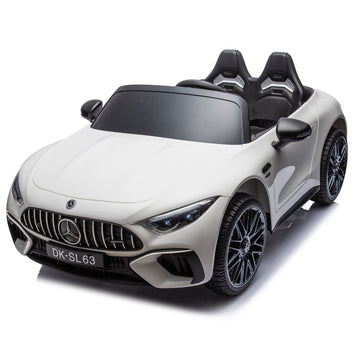 24V Ride On Car W Parent Remote Control,Seat Width 18.11 Inch,Licensed Mercedes Benz Sl63 Car For Kids,200W Speed1.86 4.97Mph Secure Slow Start,Bluetooth,Led,Headlight, Music Player & Horn, Soft