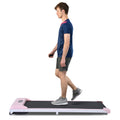 2 In 1 Under Desk Electric Treadmill 2.5Hp, Remote Control, Display, Walking Jogging Running Machine Fitness Equipment For Home Gym Office Pink Metal