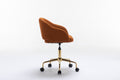 047 Mesh Fabric Home Office 360 Swivel Chair Adjustable Height With Gold Metal Base,Caramel Solid Caramel Office Sponge Wipe Clean Modern Office Chairs Tufted Back Foam Adjustable Height Fabric Mesh