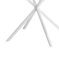 42.13'' Modern Cross Leg Round Dining Table, White Marble Top Occasional Table, Two Piece Removable Top, Matte Finish Iron Legs White Mdf Metal