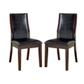 Transitional Dining Room Side Chairs Set Of 2Pc Chairs Only Brown Cherry Unique Curved Back Espressopadded Seat Brown Brown Dining Room Contemporary,Modern Dining Chairs Solid Back Solid Wood