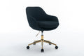 046 Mesh Fabric Home Office 360 Swivel Chair Adjustable Height With Gold Metal Base,Black Solid Black Office Sponge Wipe Clean Modern Office Chairs Tufted Back Foam Adjustable Height Fabric Mesh