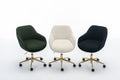 046 Mesh Fabric Home Office 360 Swivel Chair Adjustable Height With Gold Metal Base,Black Solid Black Office Sponge Wipe Clean Modern Office Chairs Tufted Back Foam Adjustable Height Fabric Mesh