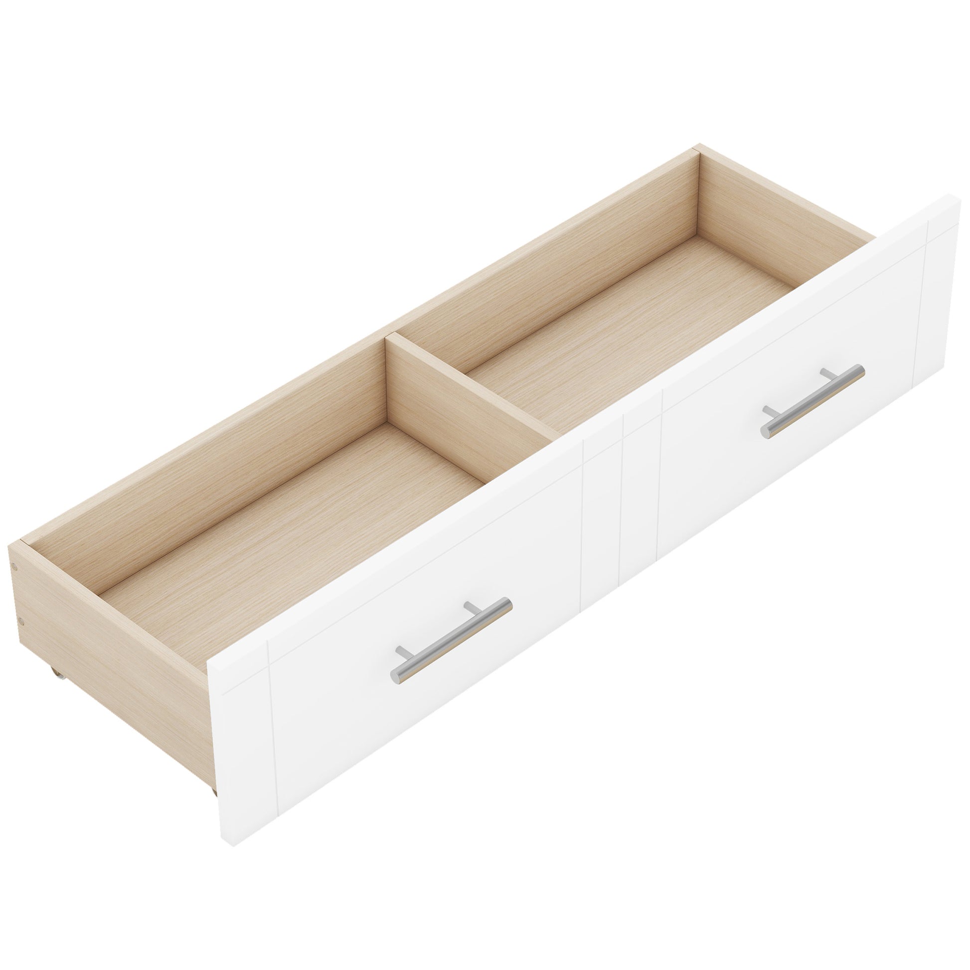Queen Size Murphy Bed With Shelves, Drawers And Usb Ports,White White Mdf Lvl
