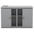 Queen Size Murphy Bed With Shelves, Cabinets And Usb Ports,Gray Queen Gray Mdf Lvl