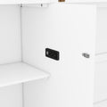 Queen Size Murphy Bed With Shelves, Drawers And Usb Ports,White White Mdf Lvl