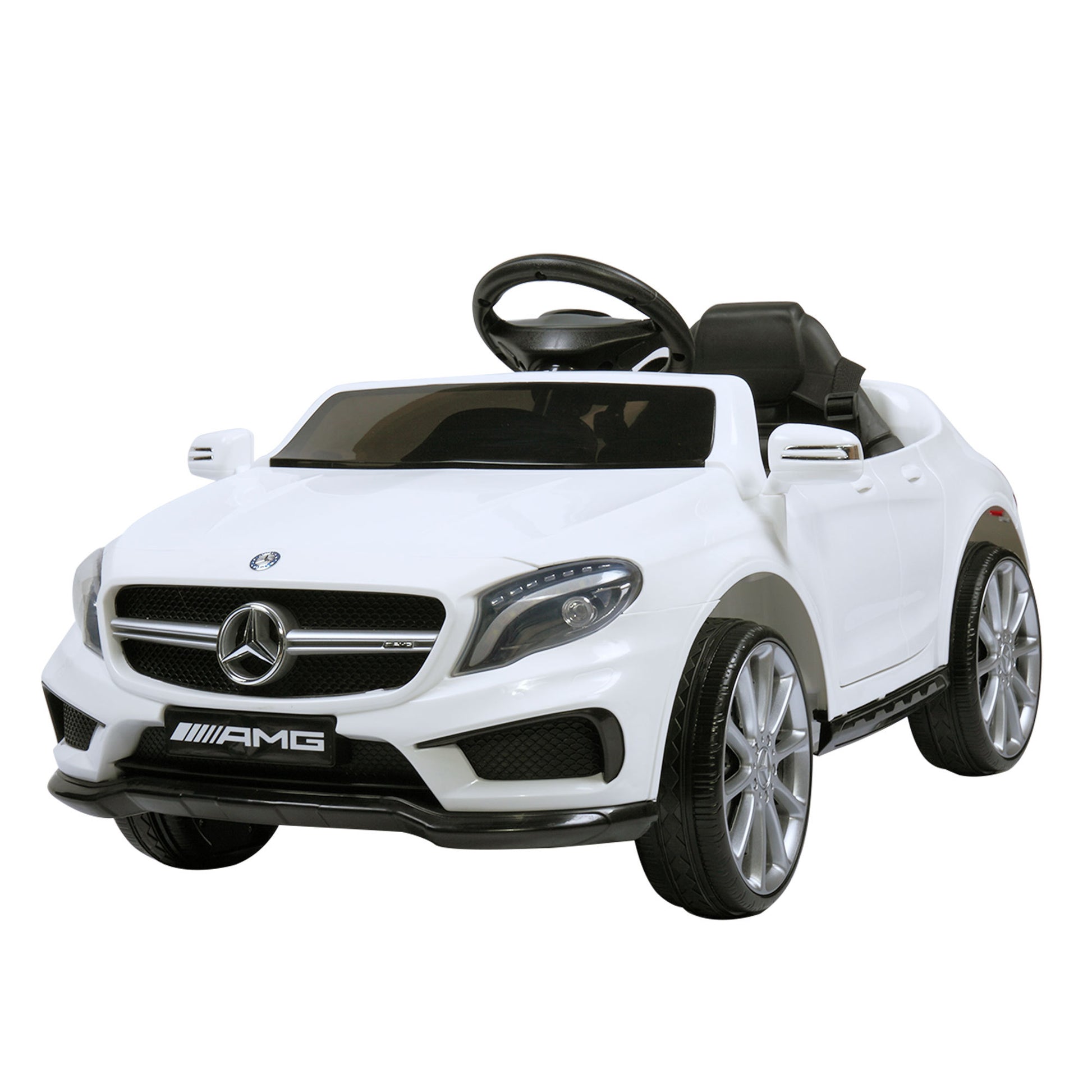 6V Mercedes Benz Amg Electric Vehicle, Kid Ride On Car With Parental Remote Control, Mp3 Player Headlights Opening Doors, For Children 3 8, White White Polypropylene