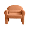 Modern Boucle Accent Chair With Lumbar Pillow For Living Room Orange Fabric 1 Seat