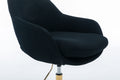 046 Mesh Fabric Home Office 360 Swivel Chair Adjustable Height With Gold Metal Base,Black Solid Black Office Sponge Wipe Clean Modern Office Chairs Tufted Back Foam Adjustable Height Fabric Mesh
