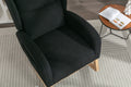 049 Teddy Fabric Rocking Chair With Packet Wood Legs,Black Wood Solid Black Primary Living Space Foam Wipe Clean Modern Rocking Chairs Eucalyptus Tufted Back Foam Teddy