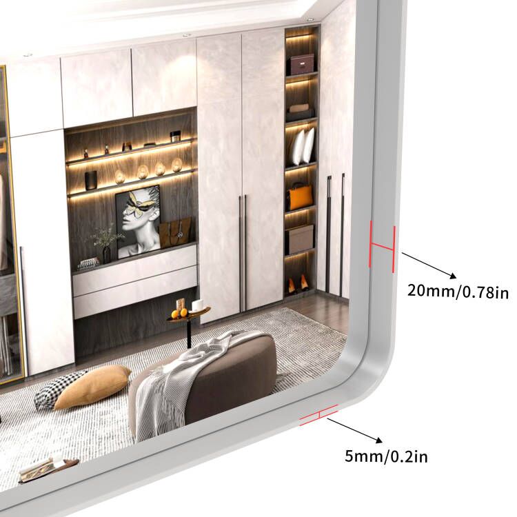 Oversized Bathroom Mirror With Removable Tray Wall Mount Mirror,Vertical Horizontal Hanging Aluminum Framed Wall Mirror Full Length Mirror,Full Body Mirror For Bedroom Living Room,Silver,72X32 Inches Silver Aluminium