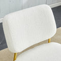 Teddy Suede Material Cushioned Rocking Chair, Unique Rocking Chair, Cushioned Seat, White Rocking Chair With Backrest And Golden Metal Legs. Comfortable Side Chairs In Living Room, Bedroom, Office White Velvet