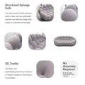 74.8'' Modern Bubble Floor Couch For Living Room,Gray Gray Foam Fabric 2 Seat