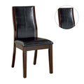 Transitional Dining Room Side Chairs Set Of 2Pc Chairs Only Brown Cherry Unique Curved Back Espressopadded Seat Brown Brown Dining Room Contemporary,Modern Dining Chairs Solid Back Solid Wood