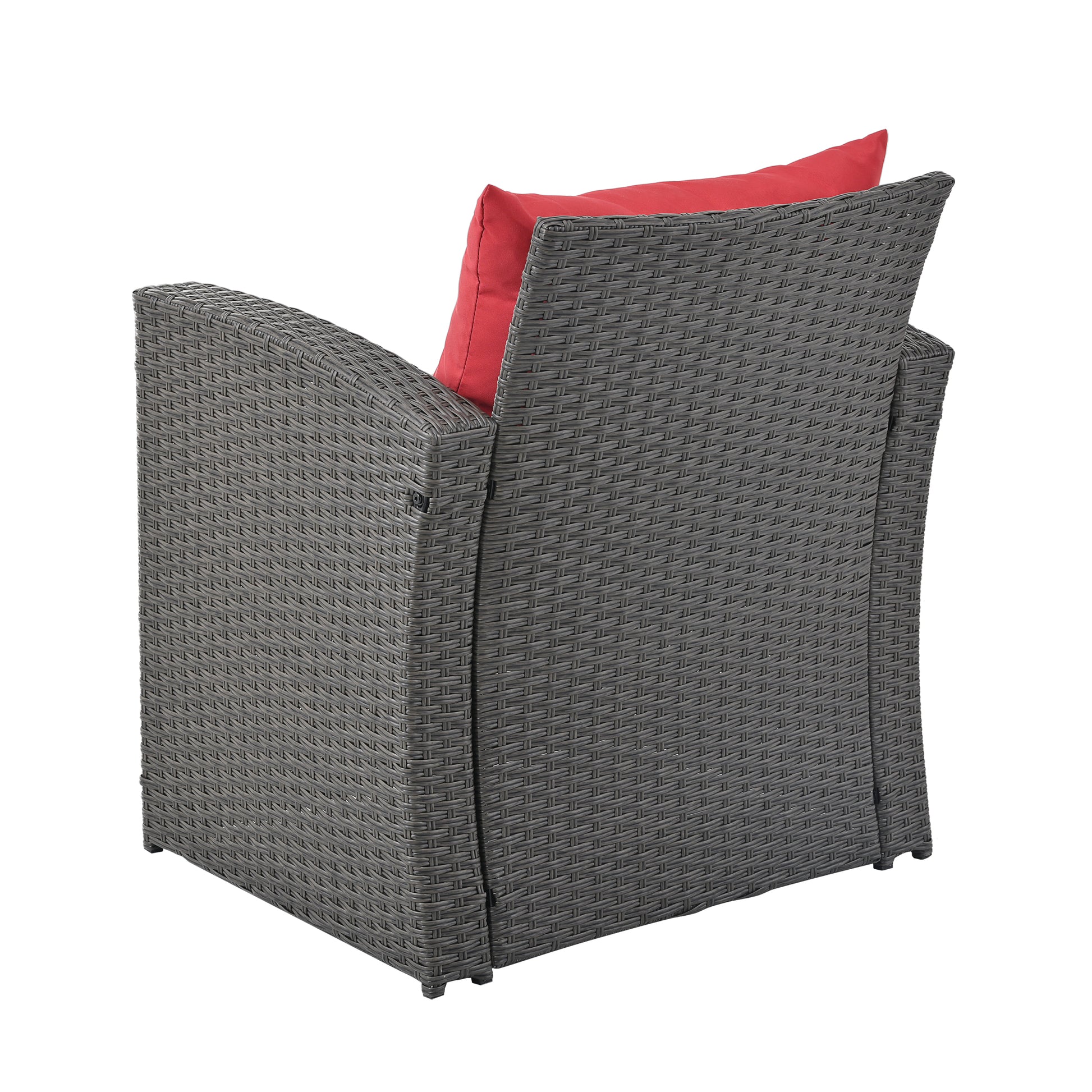 Patio Furniture Sets Dark Gray Seats 4 Pe Rattan Iron Waterproof Fabric