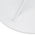 42.13'' Modern Cross Leg Round Dining Table, White Top Occasional Table, Two Piece Removable Top, Matte Finish Iron Legs White Mdf Metal