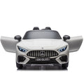 24V Ride On Car W Parent Remote Control,Seat Width 18.11 Inch,Licensed Mercedes Benz Sl63 Car For Kids,200W Speed1.86 4.97Mph Secure Slow Start,Bluetooth,Led,Headlight, Music Player & Horn, Soft