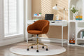 047 Mesh Fabric Home Office 360 Swivel Chair Adjustable Height With Gold Metal Base,Caramel Solid Caramel Office Sponge Wipe Clean Modern Office Chairs Tufted Back Foam Adjustable Height Fabric Mesh