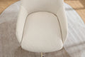 046 Mesh Fabric Home Office 360 Swivel Chair Adjustable Height With Gold Metal Base,Beige Solid Beige Office Sponge Wipe Clean Modern Office Chairs Tufted Back Foam Adjustable Height Fabric Mesh