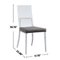 Set Of 2 Acrylic Andpadded Dining Chairs In Chrome Finish Solid Chrome Dining Room Dining Chairs Metal